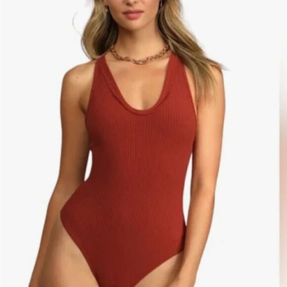 #135 FREE PEOPLE INTIMATELY Ribbed Bodysuit - Picture 1 of 8
